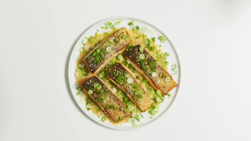 Quick Pan-Roasted Salmon with Miso-Honey Sauce