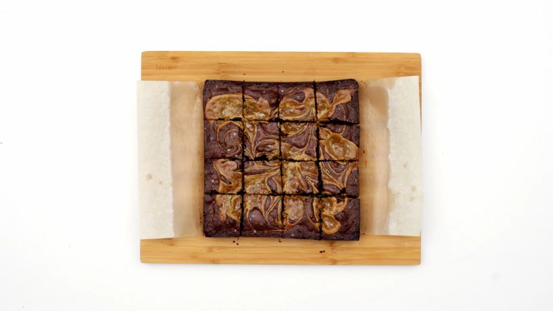 Olive Oil Brownies with a Mocha Swirl