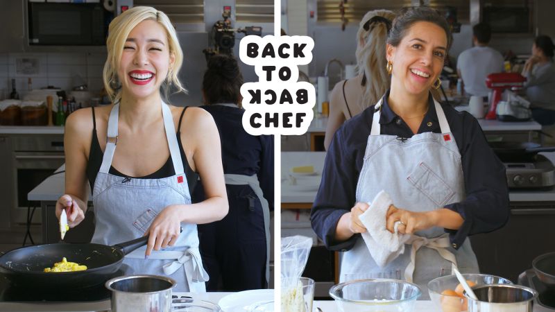 Tiffany Young Tries to Keep Up with a Professional Chef