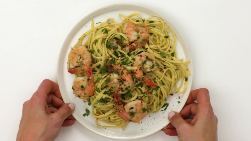 Shrimp & Linguine with Piccata Compound Butter