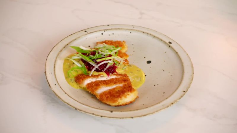 Turkey Katsu with Mushroom-Curry Gravy