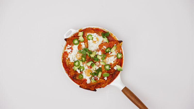 Red Chilaquiles Egg Bake
