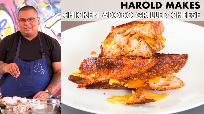 Harold Makes Chicken Adobo Grilled Cheese