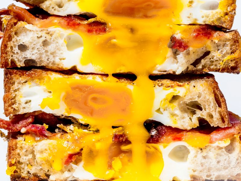EgginaHole Sandwich with Bacon and Cheddar Recipe Bon Appétit