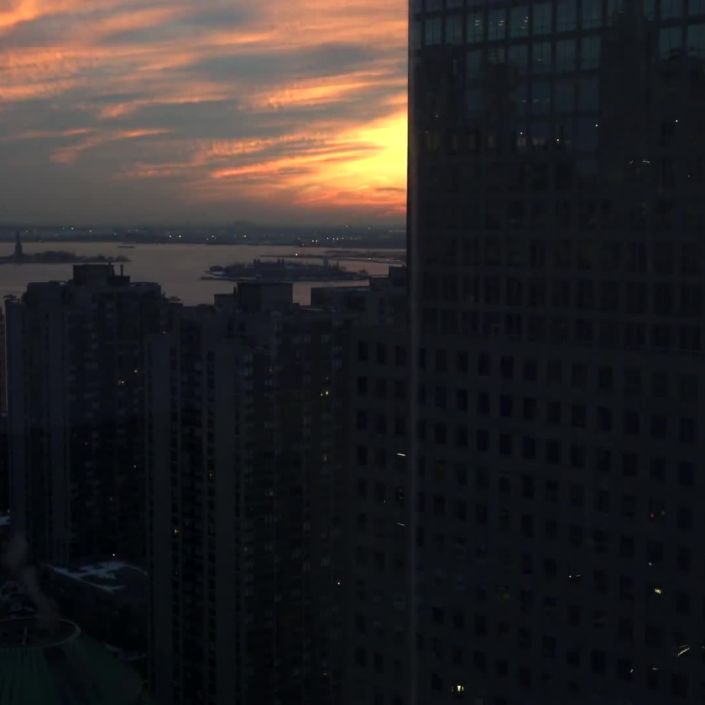 Sunset Over New York Harbor