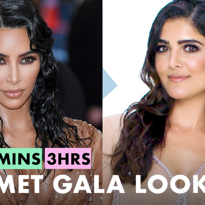 Getting Kim Kardashian West's Look in 1 Minute, 30 Minutes, and 3 Hours | Beauty Over Time