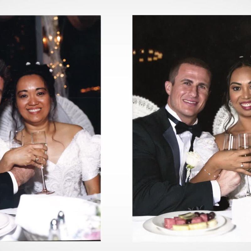 Newlyweds Recreate Their Parents' Wedding Photos