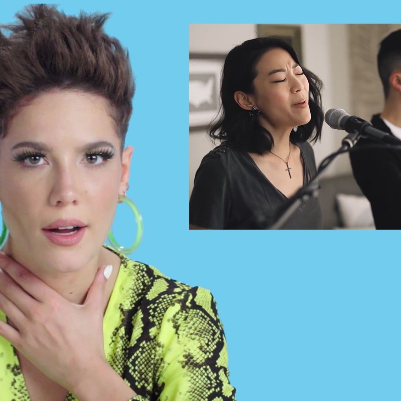 Halsey Watches Fan Covers on YouTube