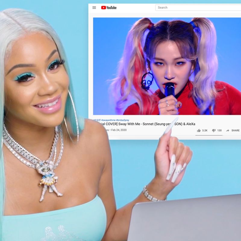 Saweetie Watches Fan Covers On YouTube