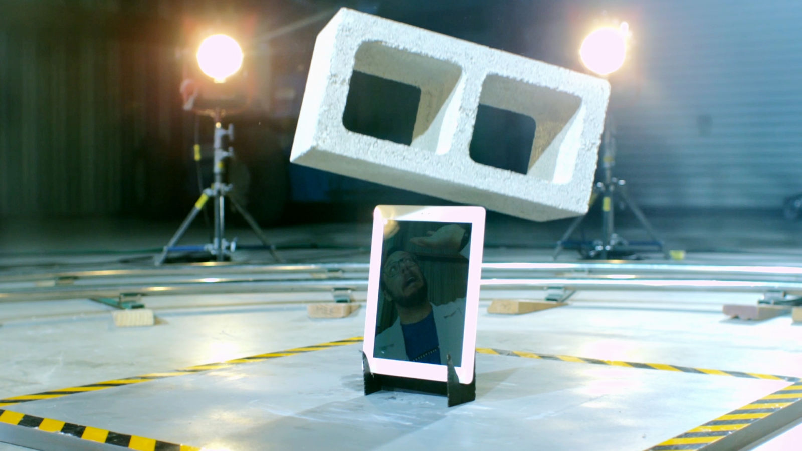 Apple iPad vs. Cinder Block