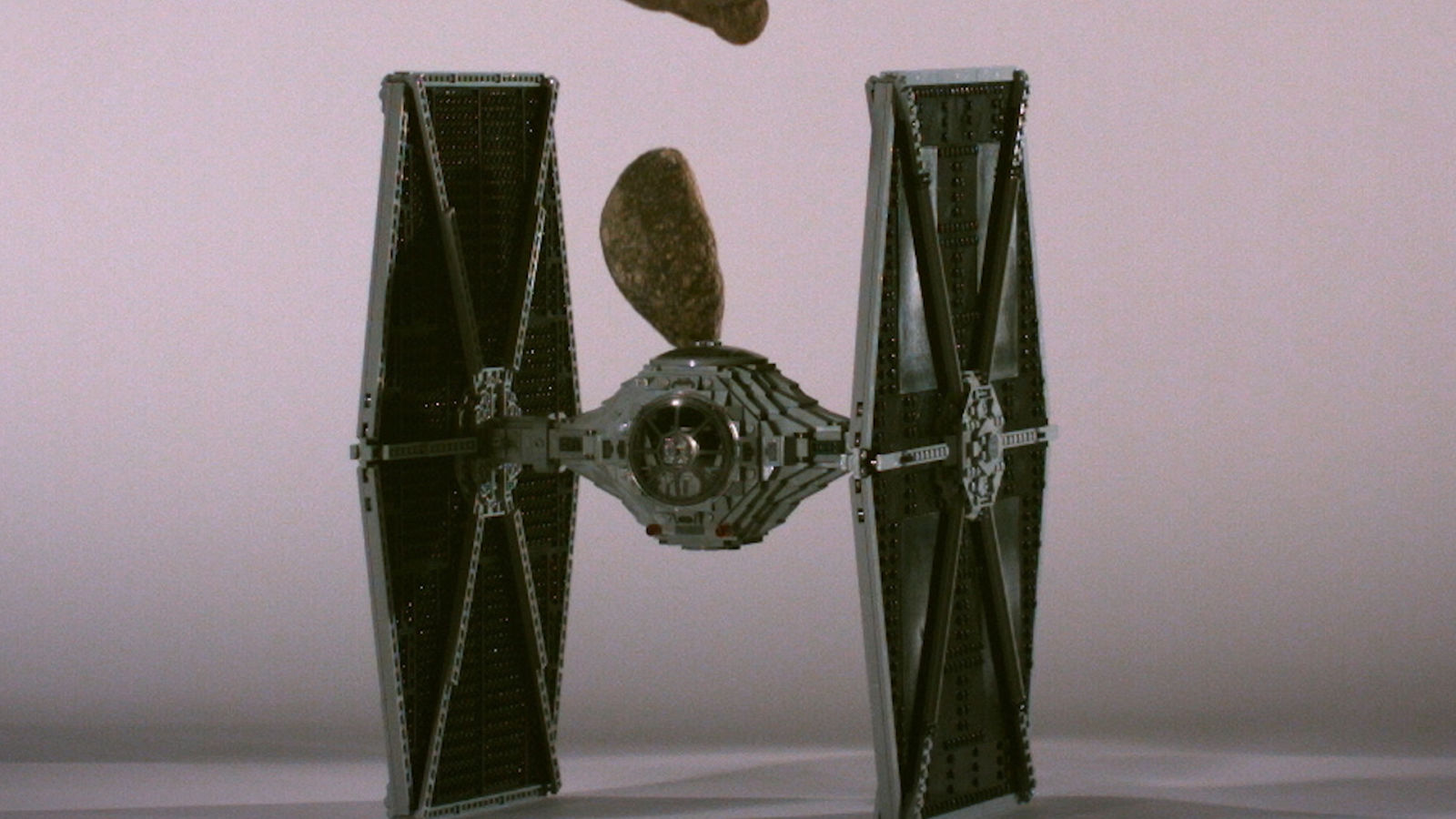 Star Wars Lego TIE Starfighter Gets Smashed by Asteroids
