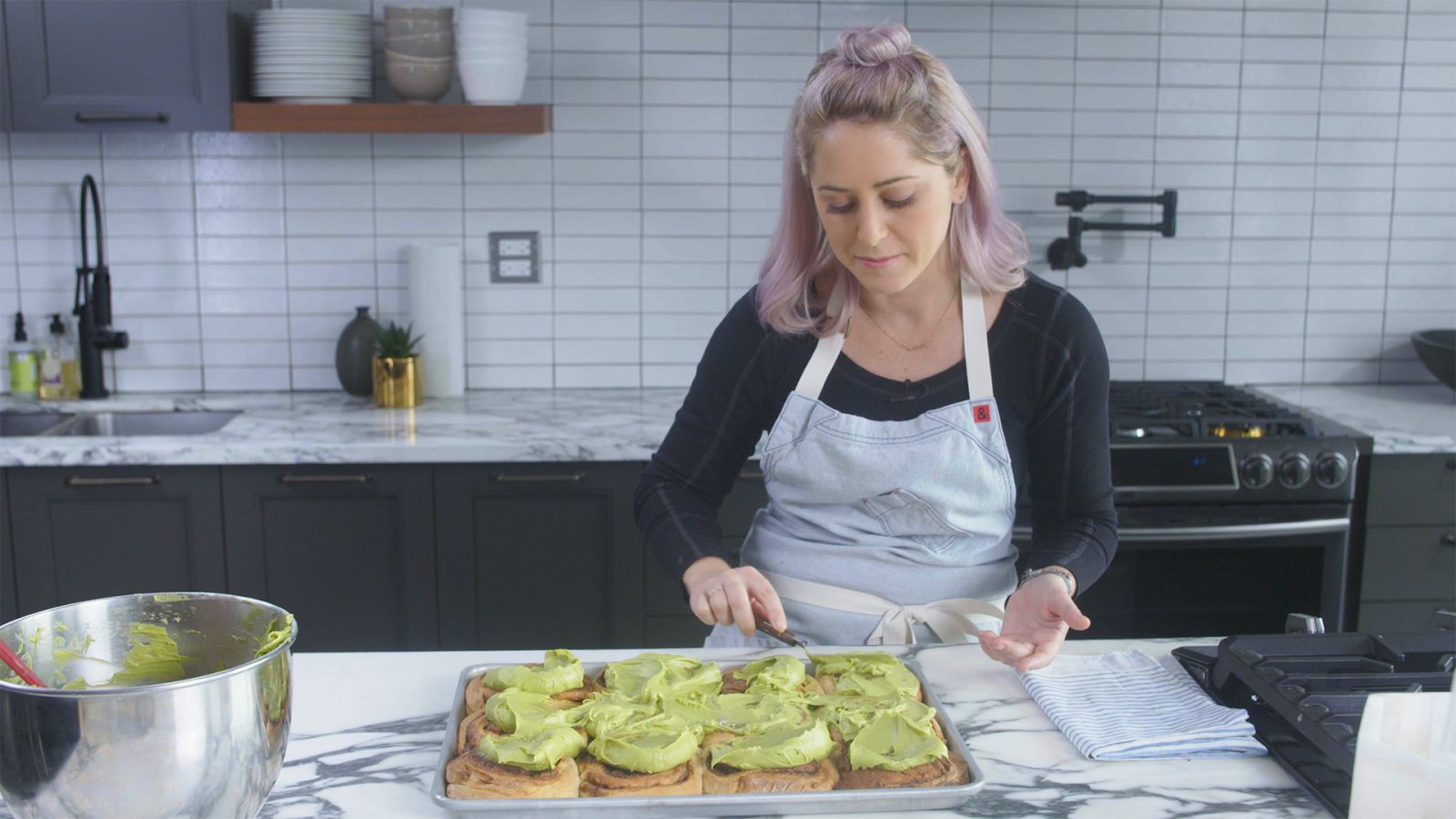 Matcha Glazed Cinnamon Rolls | Cook Like a Pro