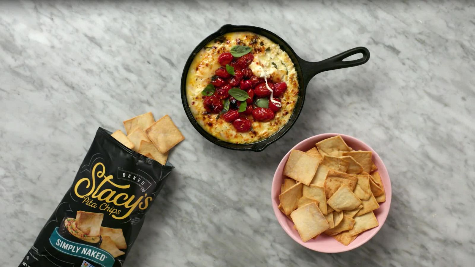 White Pizza Dip with Charred Cherry Tomatoes