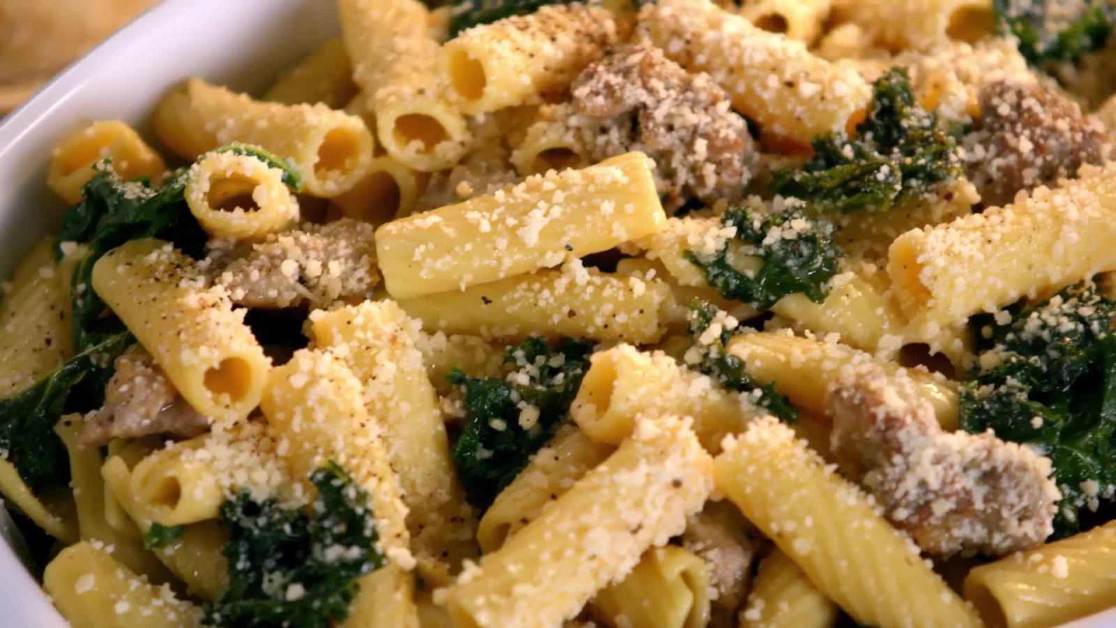 Sausage, Kale, Rosemary Rigatoni