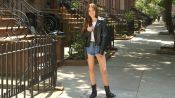 Denim Cutoffs and a Leather Jacket Create the Perfect Weekend Look