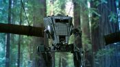 Star Wars Lego AT-ST Walker Gets Obliterated by Swinging Logs