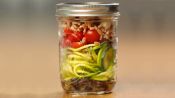How To Make A Healthy Zucchini Noodle Mason Jar Salad