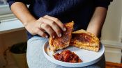 Grilled Pimiento Cheese Sandwiches with Apple-Cherry Chutney