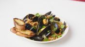 Beer-Steamed Mussels with Chorizo