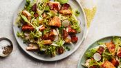 Spring Salad with Crispy Chicken and Bacony Crouton