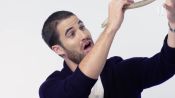 Darren Criss Touches a Python, Mealworms & Other Weird Stuff