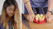 50 People Try to Slice an Apple for Pie