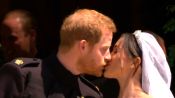 Prince Harry and Meghan Markle's First Kiss As Husband and Wife