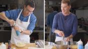 Bobby Flay Challenges Amateur Cook to Keep Up with Him