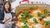 Carla Makes Baked Eggs in Tomato