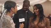 Kim Kardashian West and Kanye West on Kim's Ocean-Soaked Met Look