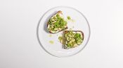 Dilly Beans and Peas on Ricotta Toast
