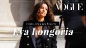 Eva Longoria nos muestra cómo llevar blazers oversize si eres petite