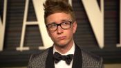 Watch Tyler Oakley Try to Flag Down Leonardo DiCaprio and Lady Gaga on the Oscar Party Red Carpet 