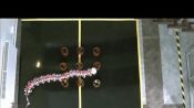 Robotic worm crawls through simple obstacle course.