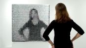 How This Artist Makes Mirrors Out of Pompoms and Wooden Tiles
