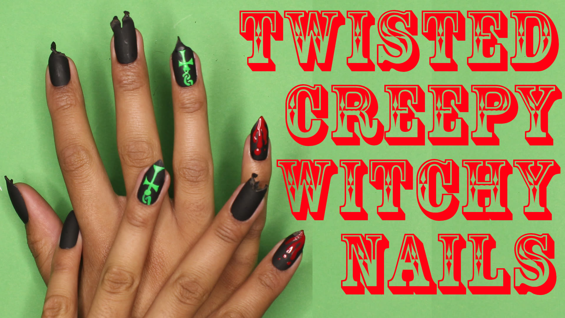 Watch Twisted, Creepy, Witchy Nails for Halloween Nail Art Tutorials