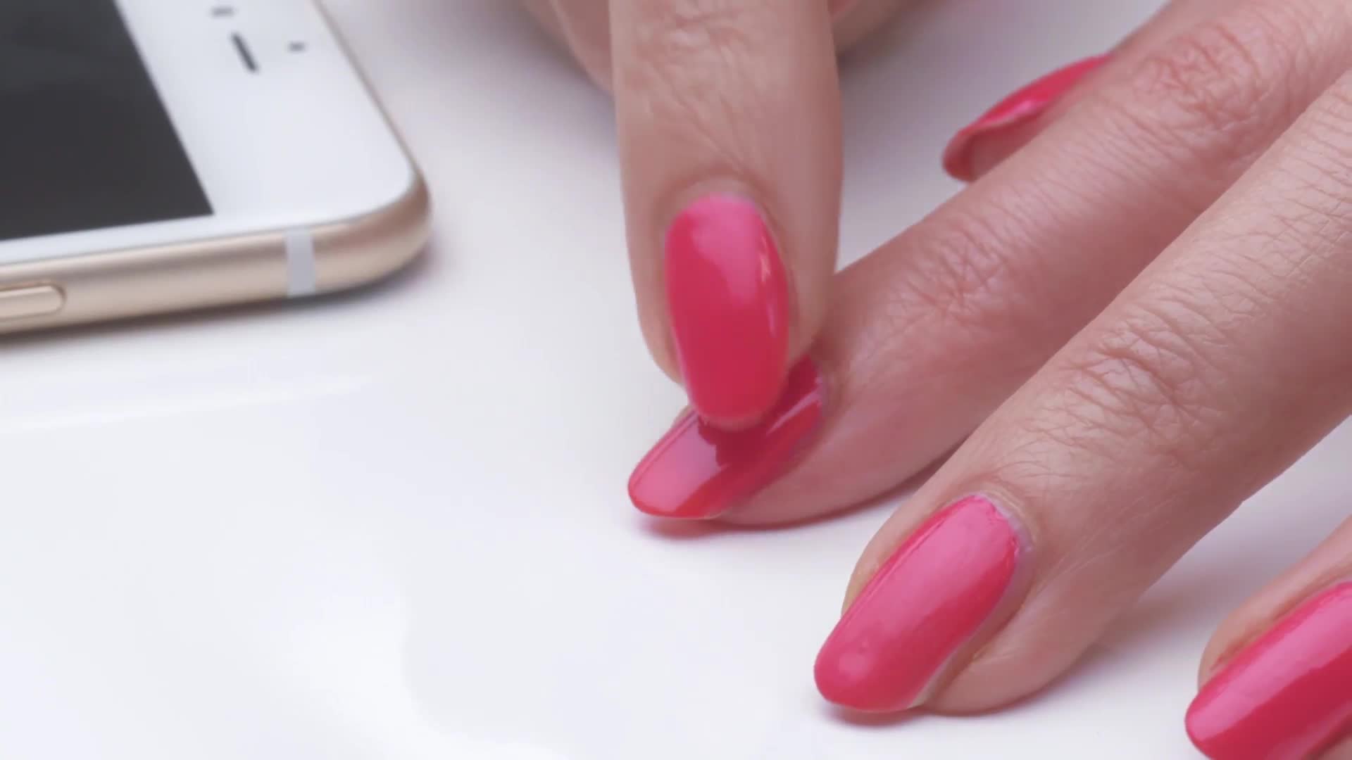 Premium Vector | Vector beautiful woman hands with pink nail polish. | Nail  memes, Nail tech quotes, Pink nail polish