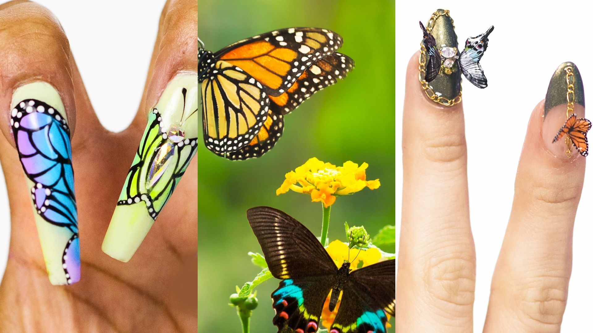 Watch 3 Nail Artists Transform Their Nails Into Butterflies | Triple