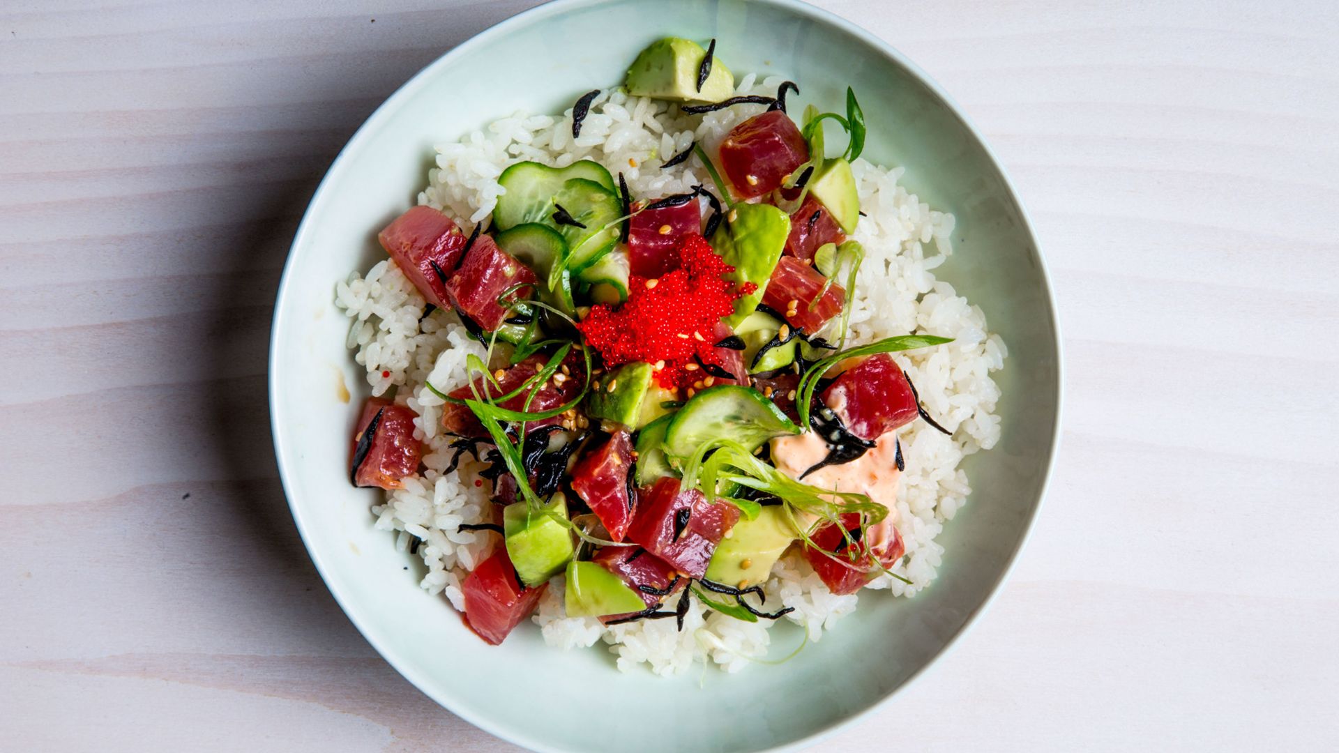 Watch How to Make a Tuna Poke Bowl at Home Bon Appétit