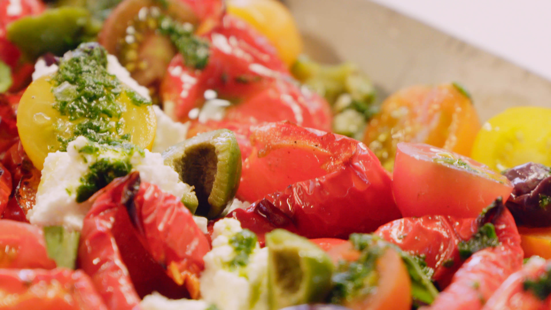 Watch Roasted Red Peppers with Cherry Tomatoes and Ricotta Bon Appétit