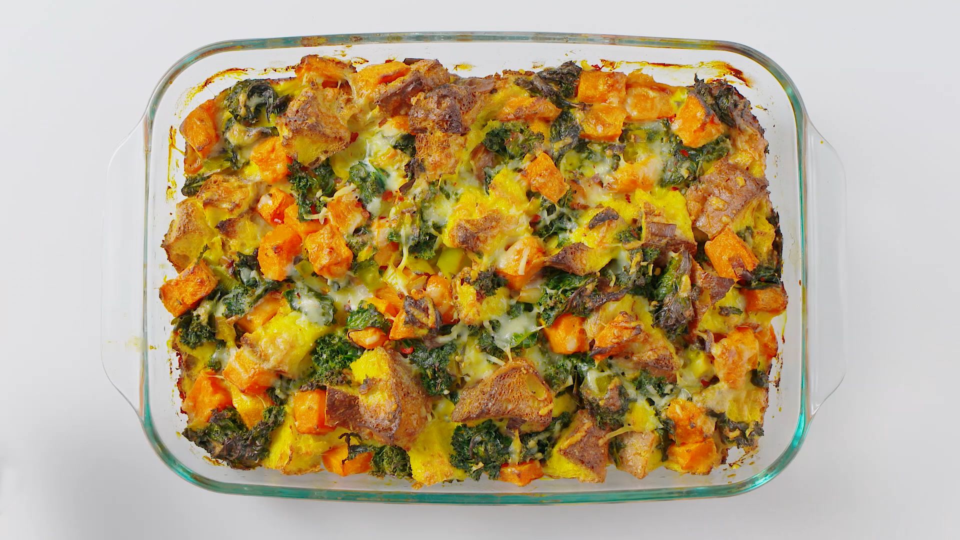 Watch Cheesy Butternut Squash and Kale Breakfast Bake Bon Appétit