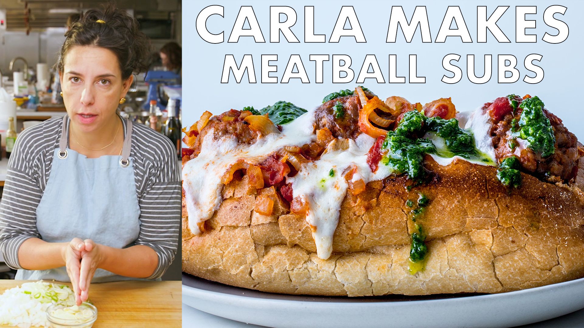 Watch From the Test Kitchen Carla Makes Meatball Subs Bon Appétit