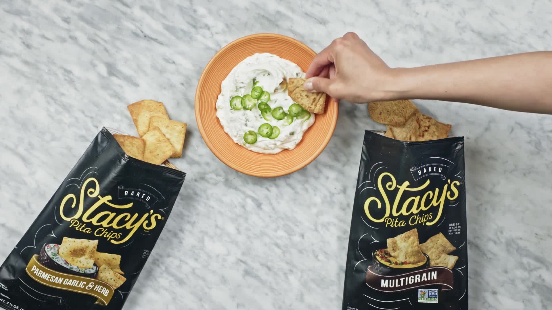 Watch Whipped Ricotta Dip with Charred Jalapeño & Roasted Garlic Bon