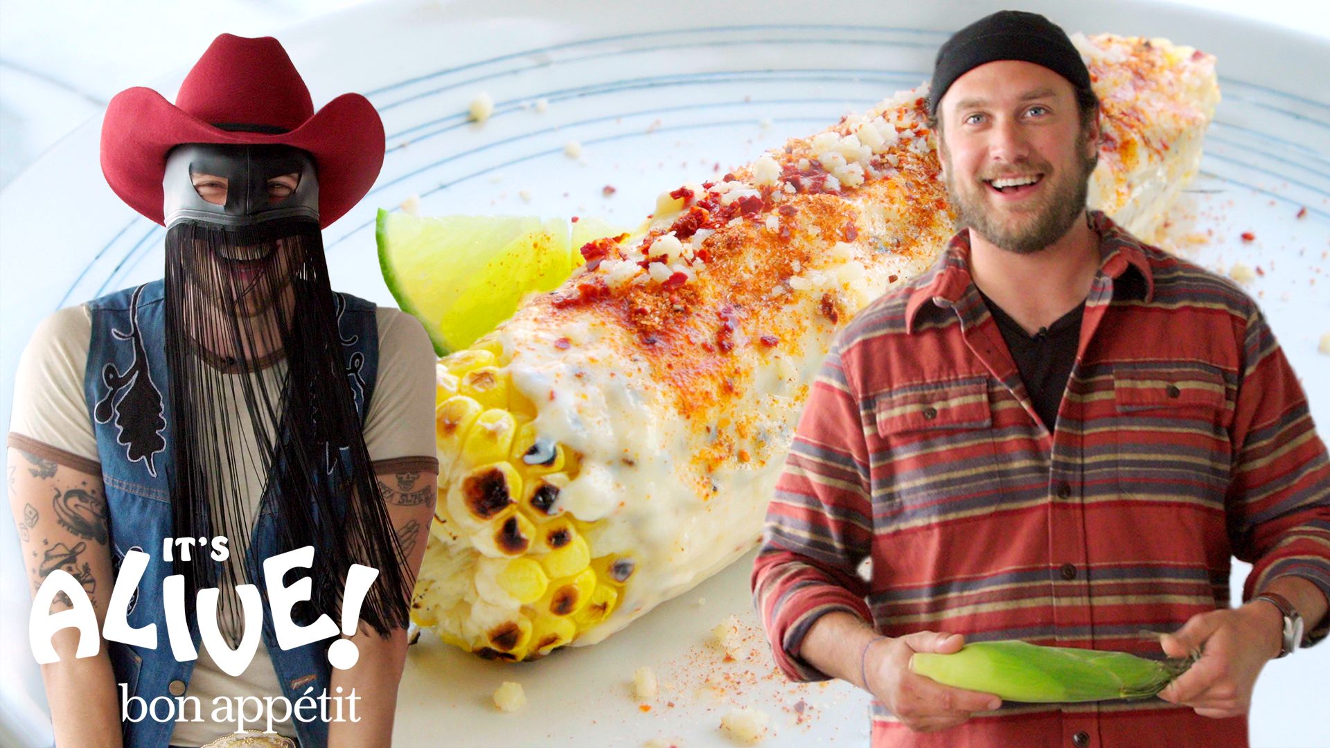 Watch Brad And Orville Peck Make Elote Mexican Street Corn It S Alive With Brad Bon Appetit