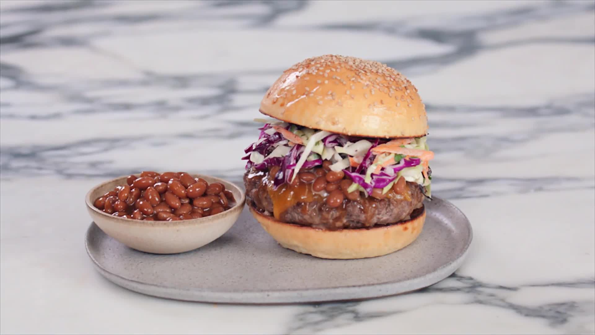 Watch Baked Bean & Slaw Burger Bon Appétit