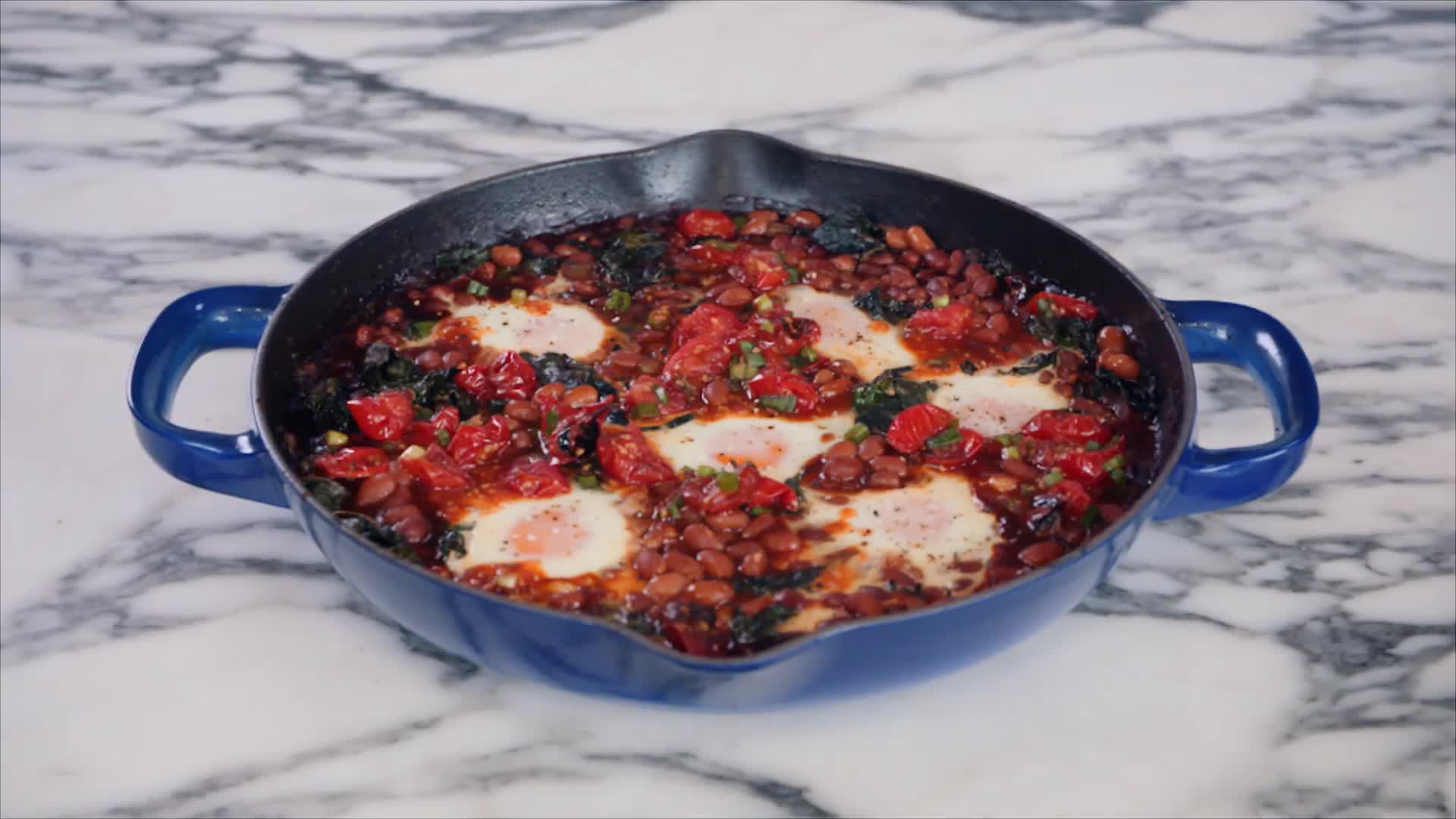 Watch Harissa Baked Bean & Eggs “Shakshuka Style” Bon Appétit