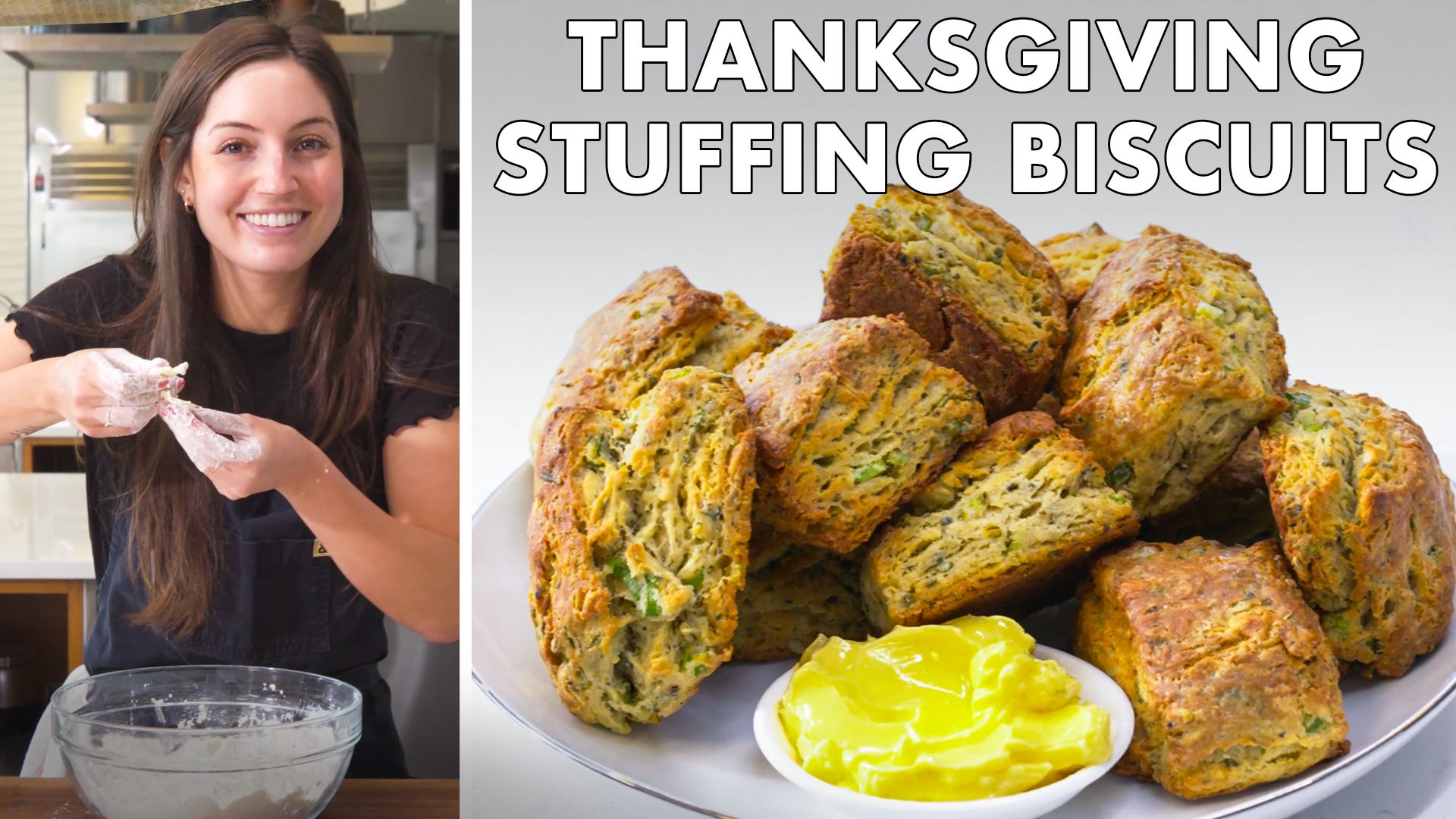 Kendra Makes Thanksgiving Stuffing Biscuits.