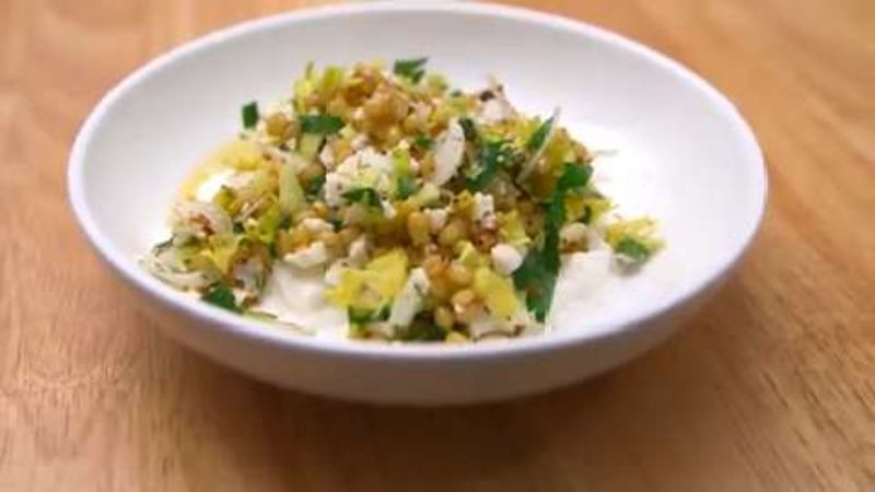 Barley Cauliflower And Herbs With Burrata Recipe Bon Appetit