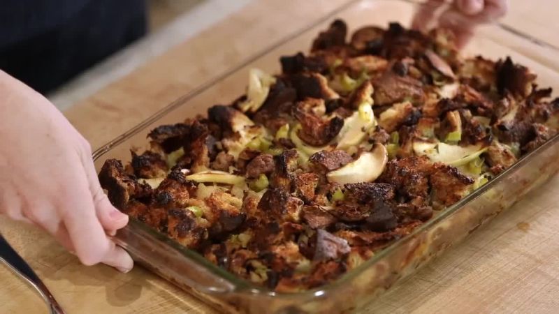 Sourdough Italian Sausage And Chestnut Stuffing Recipe Bon Appetit 1 pound loaf ciabatta or rustic bread, diced into 1 inch cubes or use a. sourdough italian sausage and chestnut stuffing