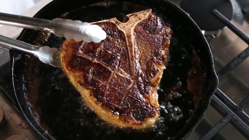 Cast iron filet mignon bobby flay top